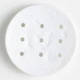 Neu Im Sortiment Polyamidknopf zum Selbstgestalten, rund, mit 9 Löchern zur Individualisierung mit Garn – Größe: 45mm – Farbe: weiss