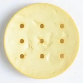 Polyamidknopf zum Selbstgestalten, rund, mit 9 Löchern zur Individualisierung mit Garn – Größe: 45mm – Farbe: gelb Knallerangebot