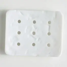 Polyamidknopf zum Selbstgestalten, rechteckig, mit 9 Löchern zur Individualisierung mit Garn – Größe: 54mm – Farbe: weiss Preiswert