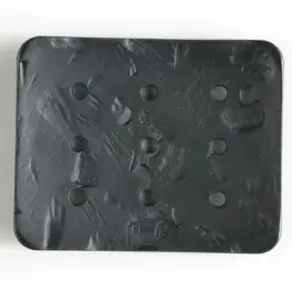 Saisonangebot Polyamidknopf zum Selbstgestalten, rechteckig, mit 9 Löchern zur Individualisierung mit Garn – Größe: 54mm – Farbe: schwarz