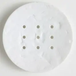 Handgefertigt Polyamidknopf zum Selbstgestalten, rund, mit 9 Löchern zur Individualisierung mit Garn – Größe: 60mm – Farbe: weiss