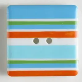 Jetzt Zugreifen Polyamidknopf quadratisch, bunt bedruckt 2-loch – Größe: 25mm – Farbe: blau