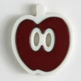 Apfelknopf 2-loch – Größe: 25mm – Farbe: bordeaux Billig