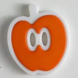 Apfelknopf 2-loch – Größe: 25mm – Farbe: orange Schneller Versand