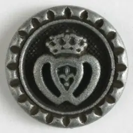 Metallknopf mit Öse – Größe: 15mm – Farbe: altzinn Weltweiter Versand