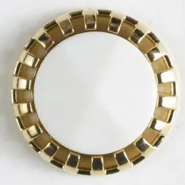 Preis Gesenkt Zweiteiliger Knopf mit strahlenförmigem Goldrand mit Öse – Größe: 18mm – Farbe: beige