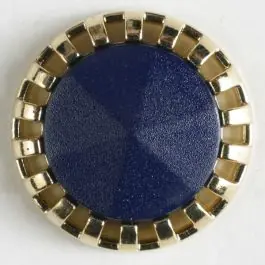 Zweiteiliger Knopf mit strahlenförmigem Goldrand mit Öse – Größe: 18mm – Farbe: marineblau Weltweiter Versand