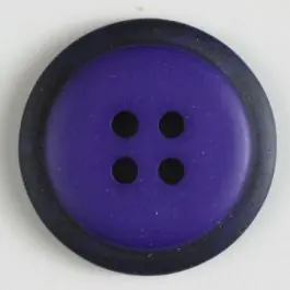 Kostenloser Versand Polyesterknopf mit marmoriertem schwarzem Rand mit 4 Löchern – Größe: 18mm – Farbe: lila