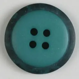 Begrenztes Angebot Polyesterknopf mit marmoriertem schwarzem Rand mit 4 Löchern – Größe: 18mm – Farbe: grün