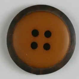 Sonderangebot Polyesterknopf mit marmoriertem schwarzem Rand mit 4 Löchern – Größe: 25mm – Farbe: beige