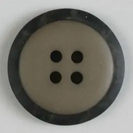 Top-Preis Polyesterknopf mit marmoriertem schwarzem Rand mit 4 Löchern – Größe: 30mm – Farbe: braun