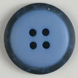 Markenware Polyesterknopf mit marmoriertem schwarzem Rand mit 4 Löchern – Größe: 30mm – Farbe: blau