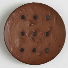 Polyamidknopf rund mit 9 Löchern zur Individualisierung mit Garn – Größe: 45mm – Farbe: braun Kostenloser Rückversand