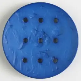 Ab Werk Polyamidknopf rund mit 9 Löchern zur Individualisierung mit Garn – Größe: 45mm – Farbe: blau