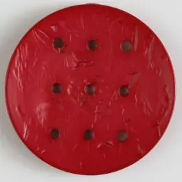 Polyamidknopf rund mit 9 Löchern zur Individualisierung mit Garn – Größe: 45mm – Farbe: rot Markenware