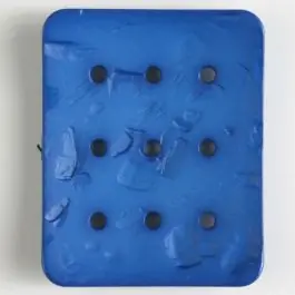 Polyamidknopf rechteckig mit 9 Löchern zur Individualisierung mit Garn – Größe: 54mm – Farbe: blau Finale Aktion