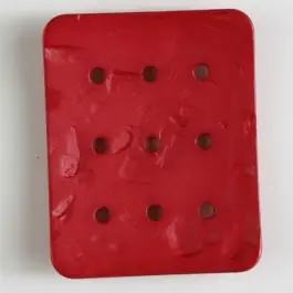 Polyamidknopf rechteckig mit 9 Löchern zur Individualisierung mit Garn – Größe: 54mm – Farbe: rot Top-Seller