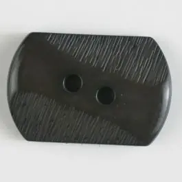 Neue Ware Polyamidknopf mit teilweise schrägen Rillen mit 2 Löchern – Größe: 25mm – Farbe: braun