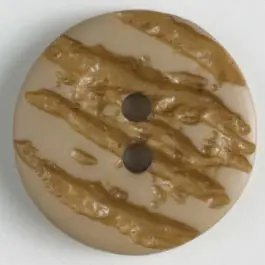 Highlight Polyesterknopf mit hervorgehobenem Borkenmuster mit 2 Löchern – Größe: 18mm – Farbe: beige