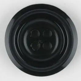 Geprüft Polyesterknopf aus aneinandergesetzten Ringen, mit 4 Löchern – Größe: 20mm – Farbe: schwarz