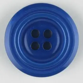 Echt Polyesterknopf aus aneinandergesetzten Ringen, mit 4 Löchern – Größe: 25mm – Farbe: blau