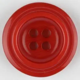 Premium Polyesterknopf aus aneinandergesetzten Ringen, mit 4 Löchern – Größe: 20mm – Farbe: rot