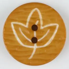 Polyamidknopf mit herbstlichem Laubmotiv, 2 Loch – Größe: 28mm – Farbe: orange Wochenendangebot