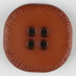 Neue Ware Polyamidknopf, viereckig, 4-Löcher optisch dunkler abgesetzt – Größe: 23mm – Farbe: braun