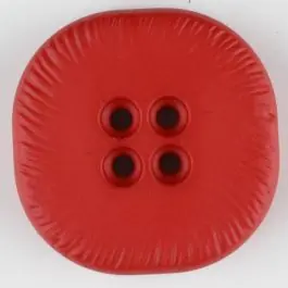 Begrenztes Angebot Polyamidknopf, viereckig, 4-Löcher optisch dunkler abgesetzt – Größe: 23mm – Farbe: rot