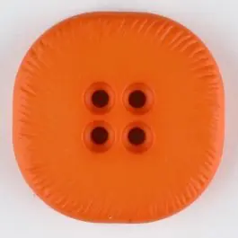 Polyamidknopf, viereckig, 4-Löcher optisch dunkler abgesetzt – Größe: 23mm – Farbe: orange Mega-Angebot