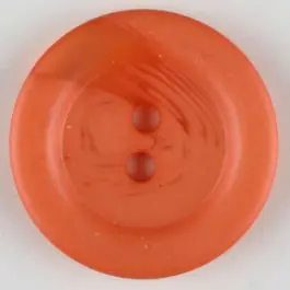 Im Trend Polyesterknopf marmoriert mit breitem Wulstrand, 2 loch – Größe: 25mm – Farbe: orange
