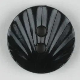 Sale Polyamidknopf mit strahlenförmigem Dekor, 2-loch – Größe: 13mm – Farbe: schwarz