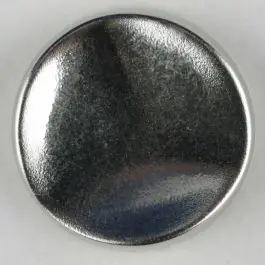 Bestpreis Polyamidknopf rund mit gehämmerter Oberfläche mit Öse – Größe: 23mm – Farbe: mattsilber