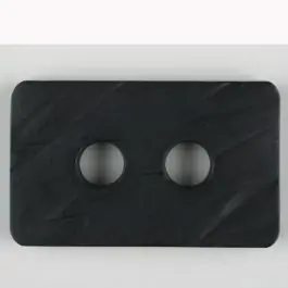Polyamidknopf rechteckig mit abgerundeten Ecken, 2-loch – Größe: 40mm – Farbe: schwarz Online Kaufen