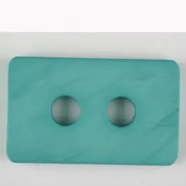 Polyamidknopf rechteckig mit abgerundeten Ecken, 2-loch – Größe: 55mm – Farbe: grün Must-Have