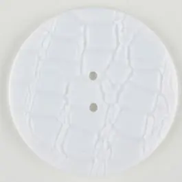 Ausverkauf Polyamidknopf mit interessantem Reptilienmuster, 2-loch – Größe: 23mm – Farbe: weiss
