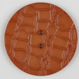 Geprüft Polyamidknopf mit interessantem Reptilienmuster, 2-loch – Größe: 23mm – Farbe: braun