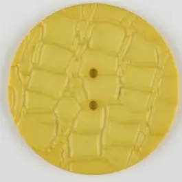 Highlight Polyamidknopf mit interessantem Reptilienmuster, 2-loch – Größe: 23mm – Farbe: gelb