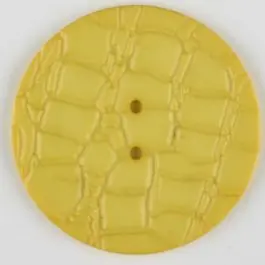 Bestseller Polyamidknopf mit interessantem Reptilienmuster, 2-loch – Größe: 32mm – Farbe: gelb