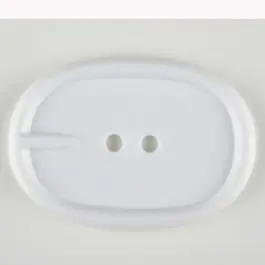 Polyamidknopf im Gürtelschnallenlook, 2-loch – Größe: 45mm – Farbe: weiss Großhandel