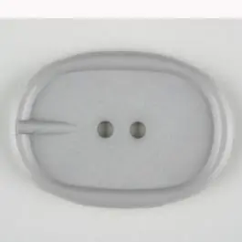 Super-Preis Polyamidknopf im Gürtelschnallenlook, 2-loch – Größe: 45mm – Farbe: grau