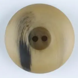 Neuheit Polyesterknopf mit Wulstrand und dunklem Pinselstrich, rund, 2 loch – Größe: 18mm – Farbe: beige – Art.Nr. 314715