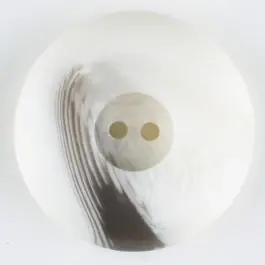 Polyesterknopf mit Wulstrand und dunklem Pinselstrich, rund, 2 loch – Größe: 18mm – Farbe: weiß – Art.Nr. 310905 Finale Aktion