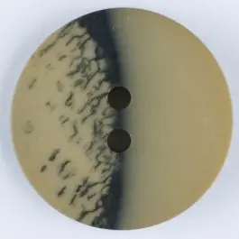 Premium Polyesterknopf, eine Hälfte marmoriert, die andere uni, rund, 2 loch – Größe: 23mm – Farbe: beige – Art.Nr. 344703