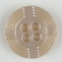 Kostenloser Rückversand Polyamidknopf, breiter Rand, mit unterbrochenen Rillen durchzogen, rund, 4 loch – Größe: 13mm – Farbe: beige – Art.Nr. 214701