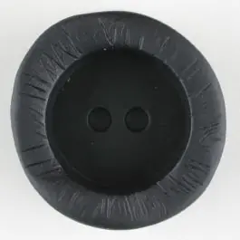 Echt Polyamidknopf mit charaktervoller Struktur und tiefem Tellerrand, rund, 2 loch – Größe: 20mm – Farbe: schwarz – Art.Nr. 310917