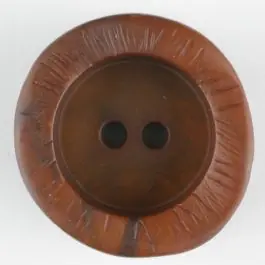 Meistverkauft Polyamidknopf mit charaktervoller Struktur und tiefem Tellerrand, rund, 2 loch – Größe: 30mm – Farbe: braun – Art.Nr. 344714
