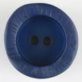 Abverkauf Polyamidknopf mit charaktervoller Struktur und tiefem Tellerrand, rund, 2 loch – Größe: 30mm – Farbe: blau – Art.Nr. 344715