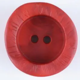 Polyamidknopf mit charaktervoller Struktur und tiefem Tellerrand, rund, 2 loch – Größe: 30mm – Farbe: rot – Art.Nr. 344721 Finale Aktion