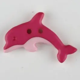 Top-Angebot Kinderknopf zweifarbiger springender Delphin – Größe: 30mm – Farbe: pink – Art.Nr. 341131
